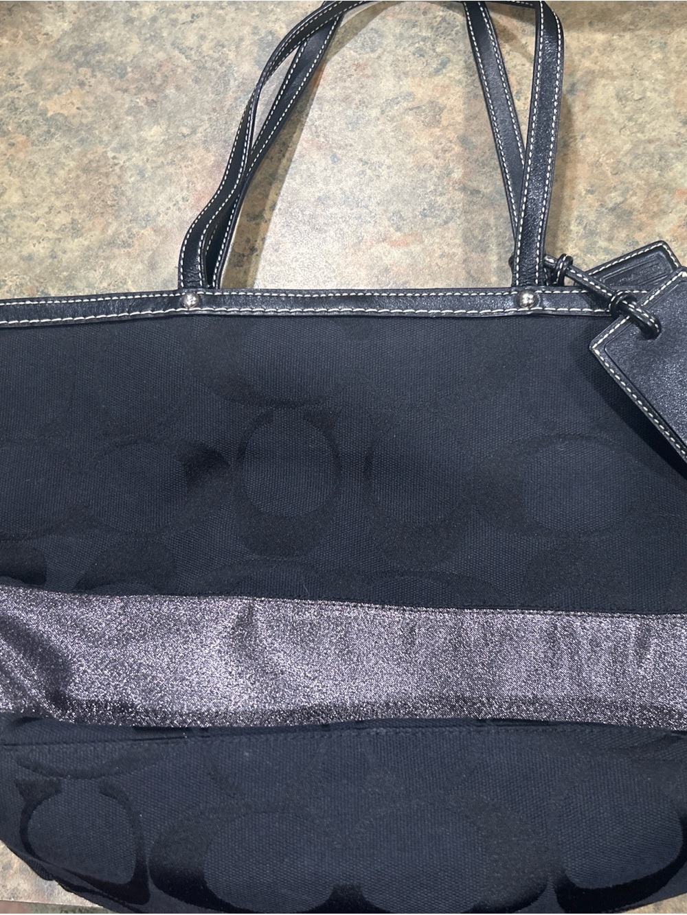 Coach Black Signature Jacquard Tote